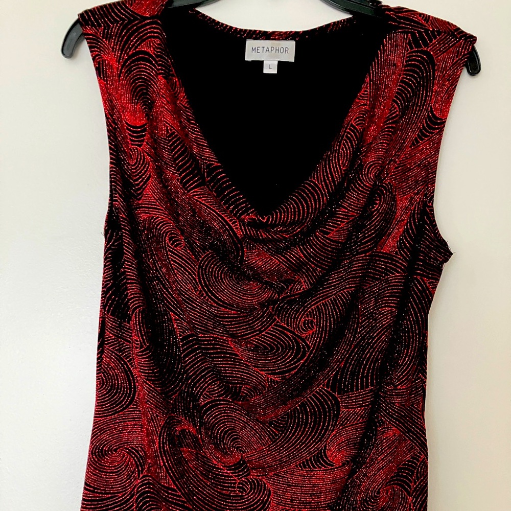Red sparkly sleeveless tank